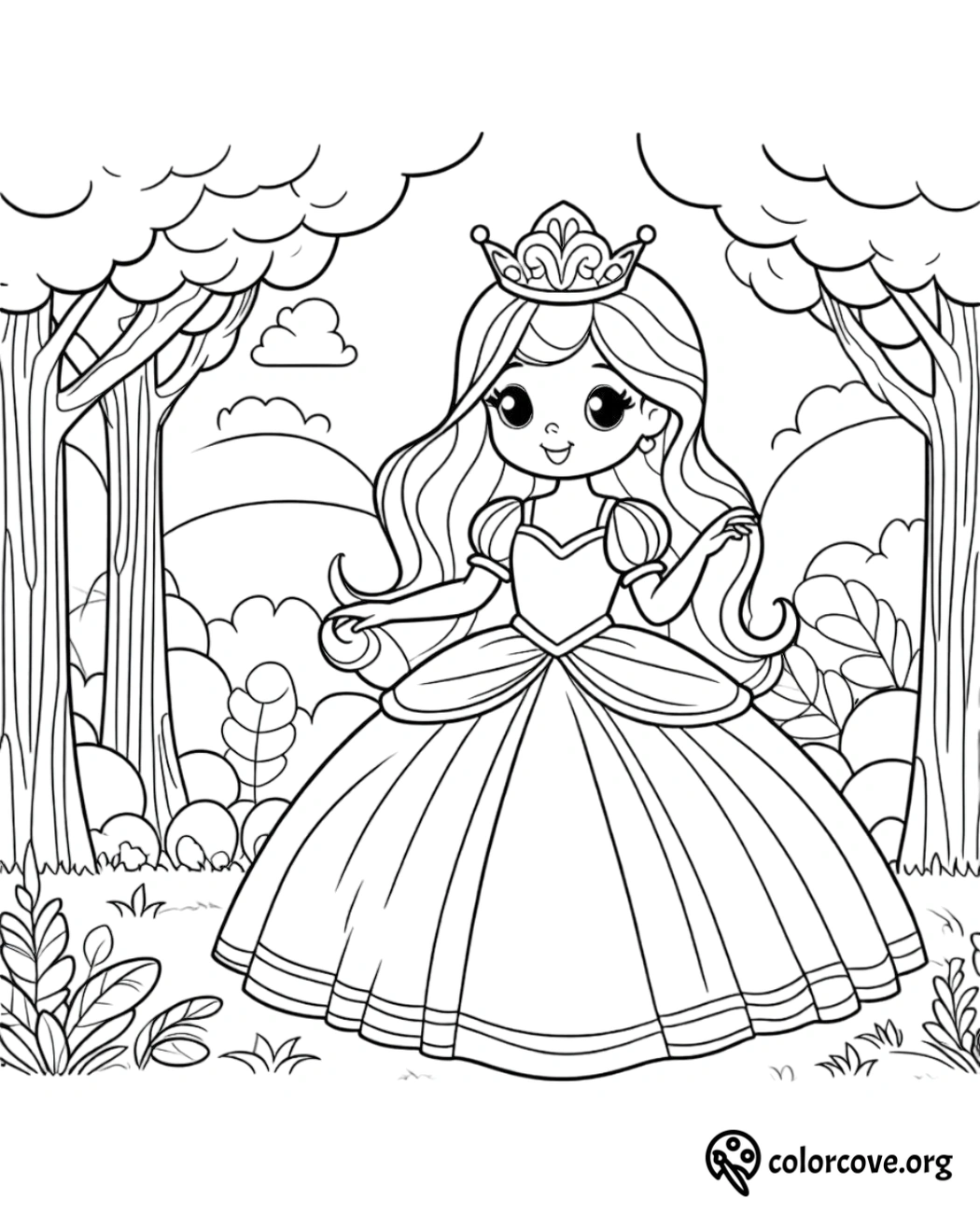 Cute Princess Coloring Pages Free Printable (11)