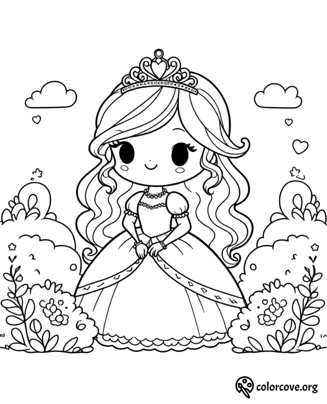 Cute Princess Coloring Pages Free Printable (14)