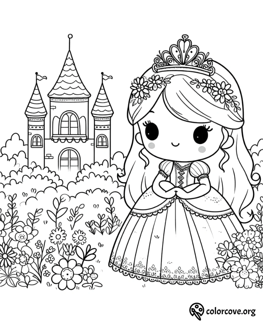 Cute Princess Coloring Pages Free Printable (15)