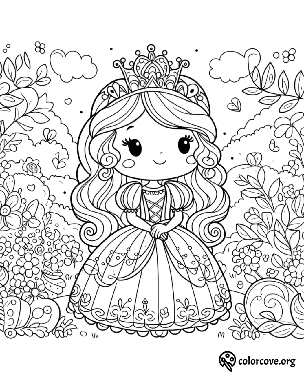 Cute Princess Coloring Pages Free Printable (17)