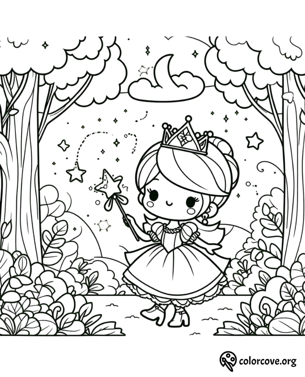 Cute Princess Coloring Pages Free Printable (19)