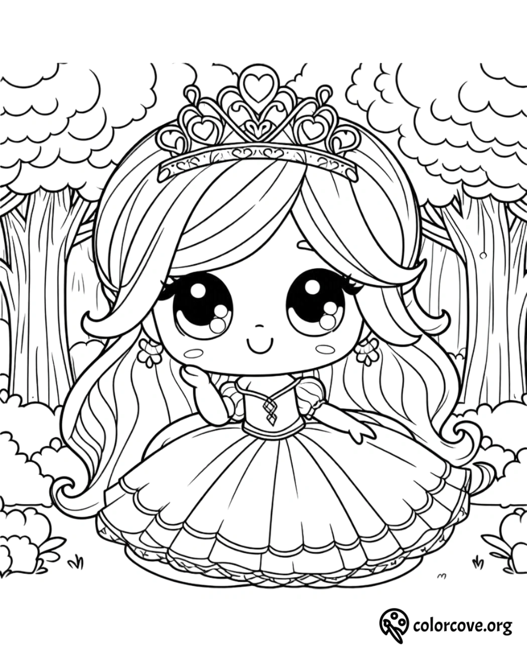 Cute Princess Coloring Pages Free Printable (20)