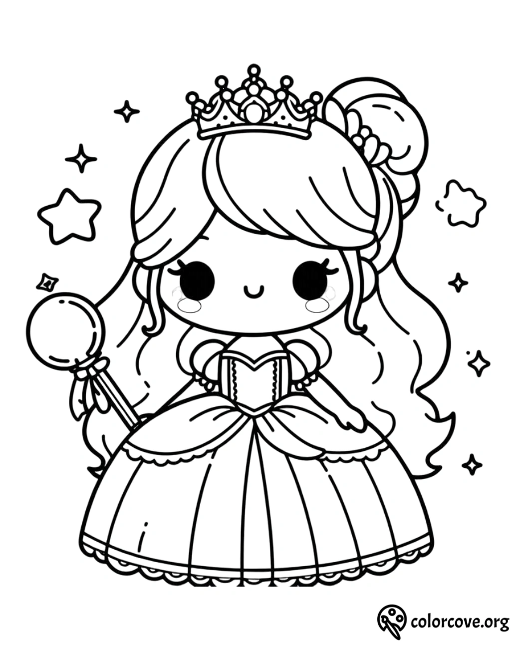 Cute Princess Coloring Pages Free Printable (3)