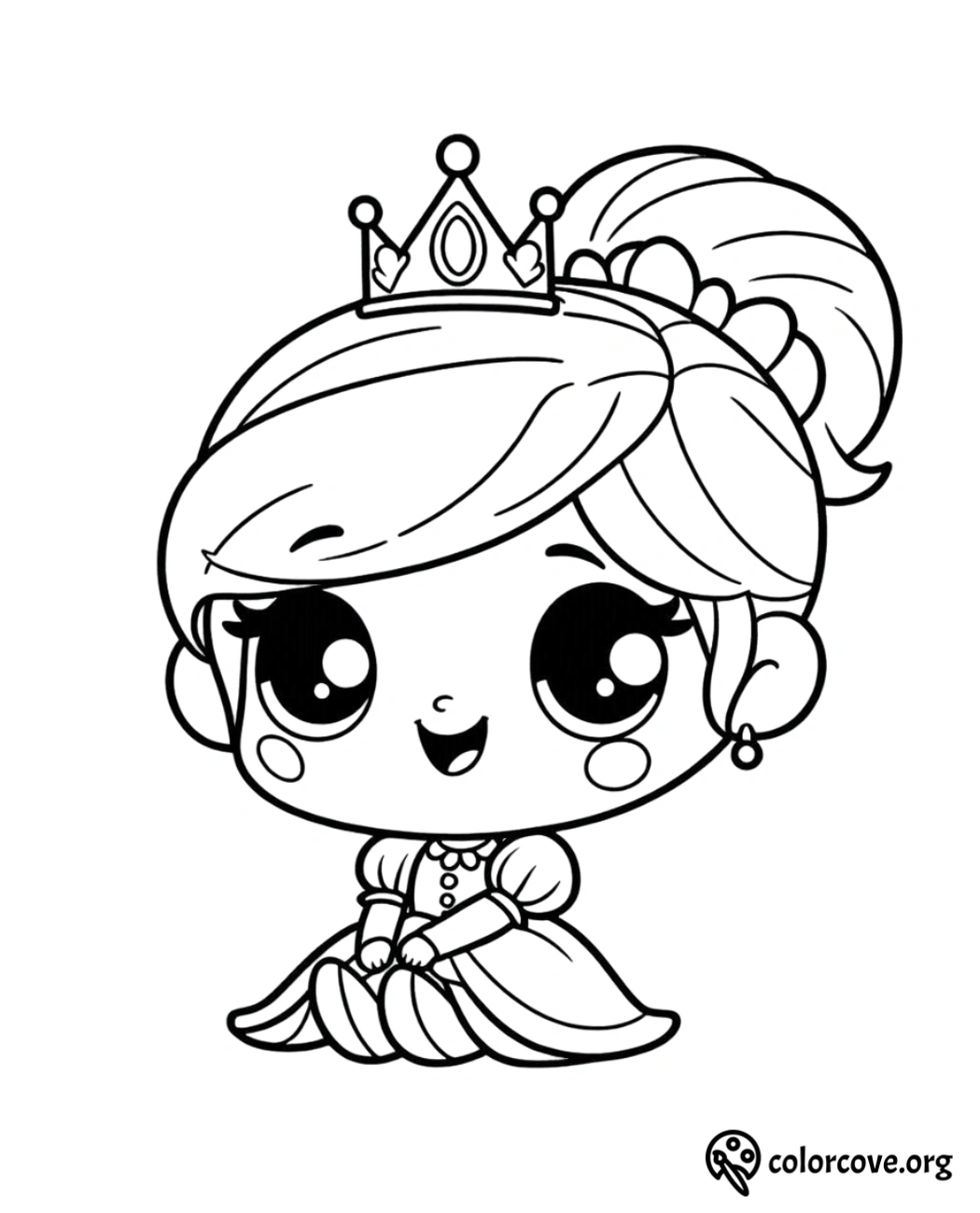 Cute Princess Coloring Pages Free Printable (4)