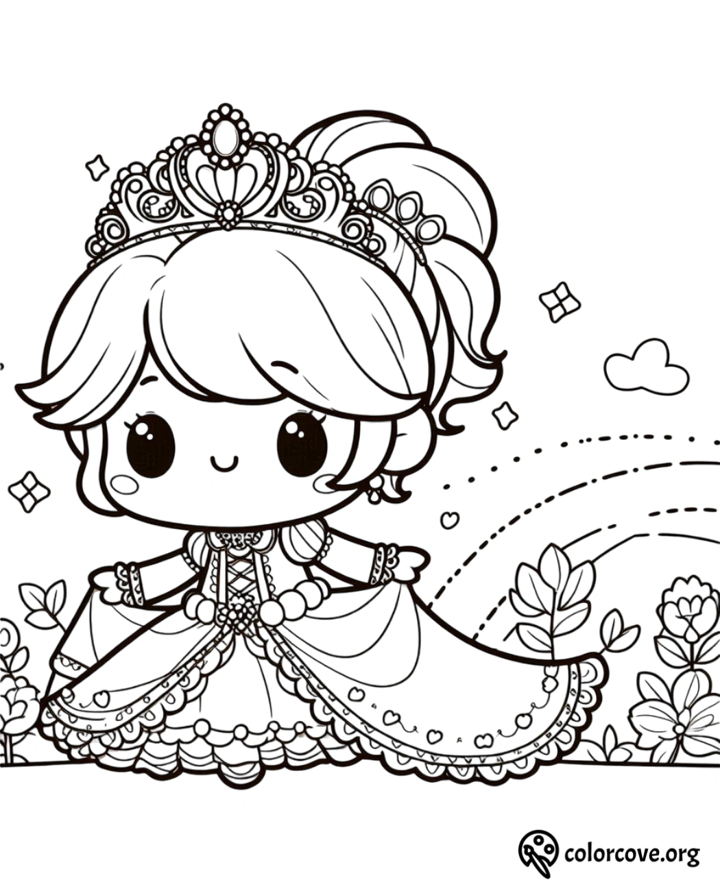 Cute Princess Coloring Pages Free Printable (5)