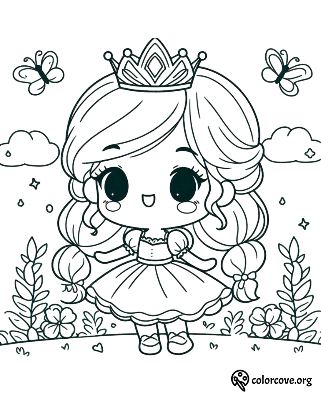 Cute Princess Coloring Pages Free Printable (6)