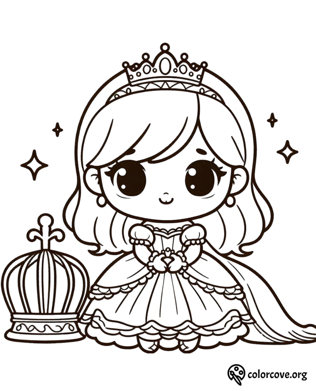 Cute Princess Coloring Pages Free Printable (7)