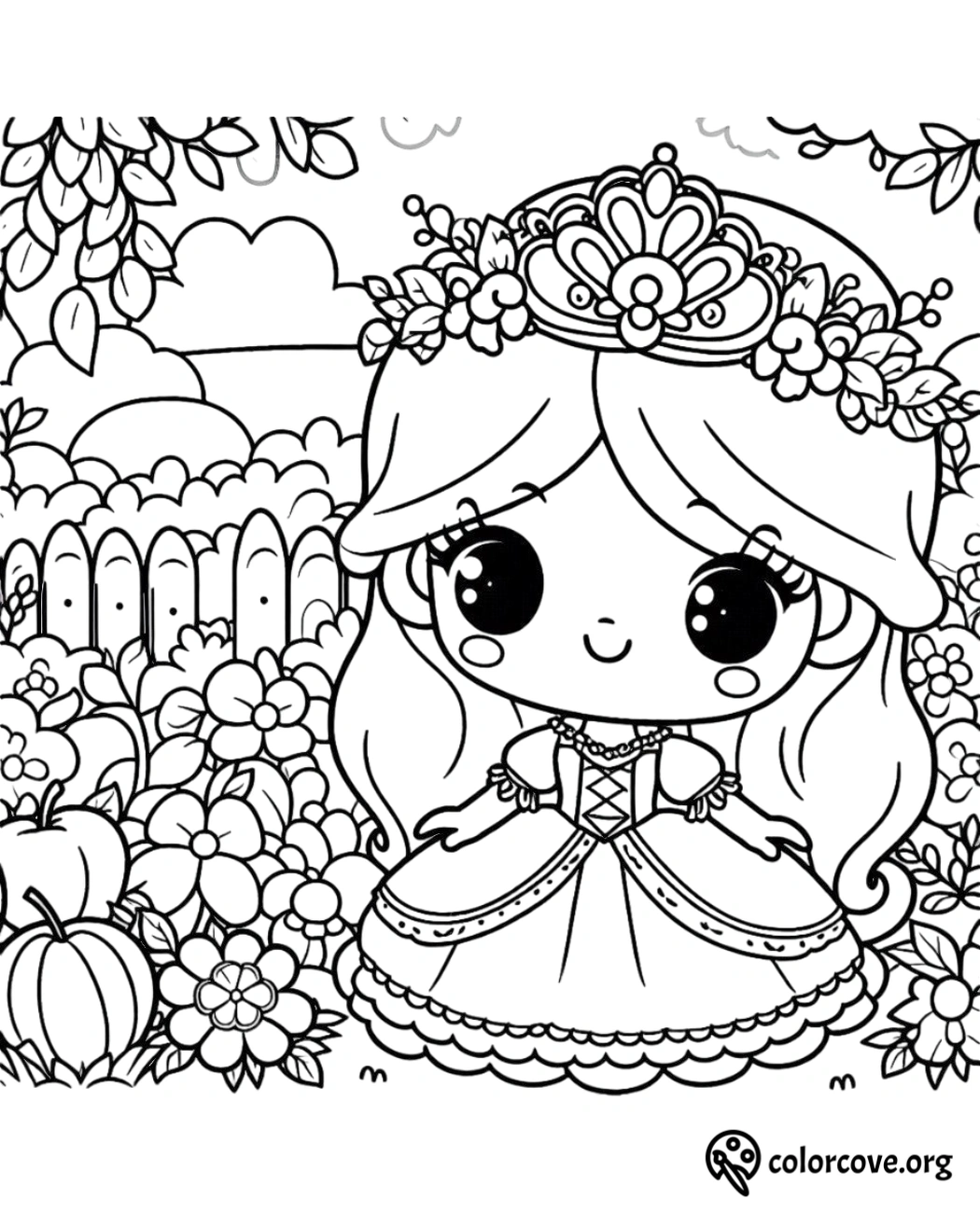 Cute Princess Coloring Pages Free Printable (8)