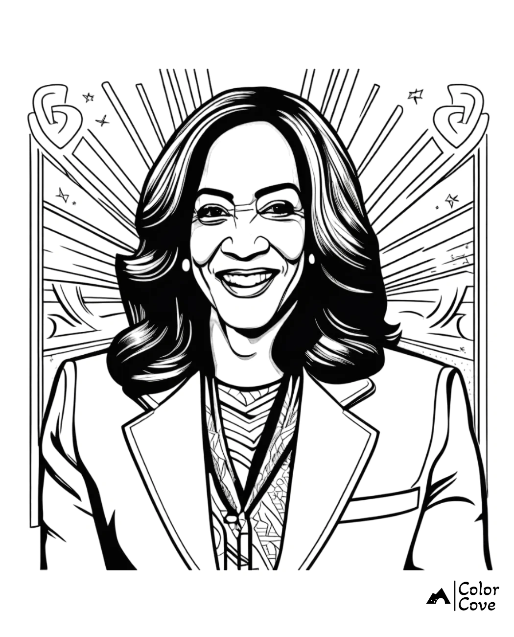 Kamala Harris Coloring Pages Free Printable Sheet (1)