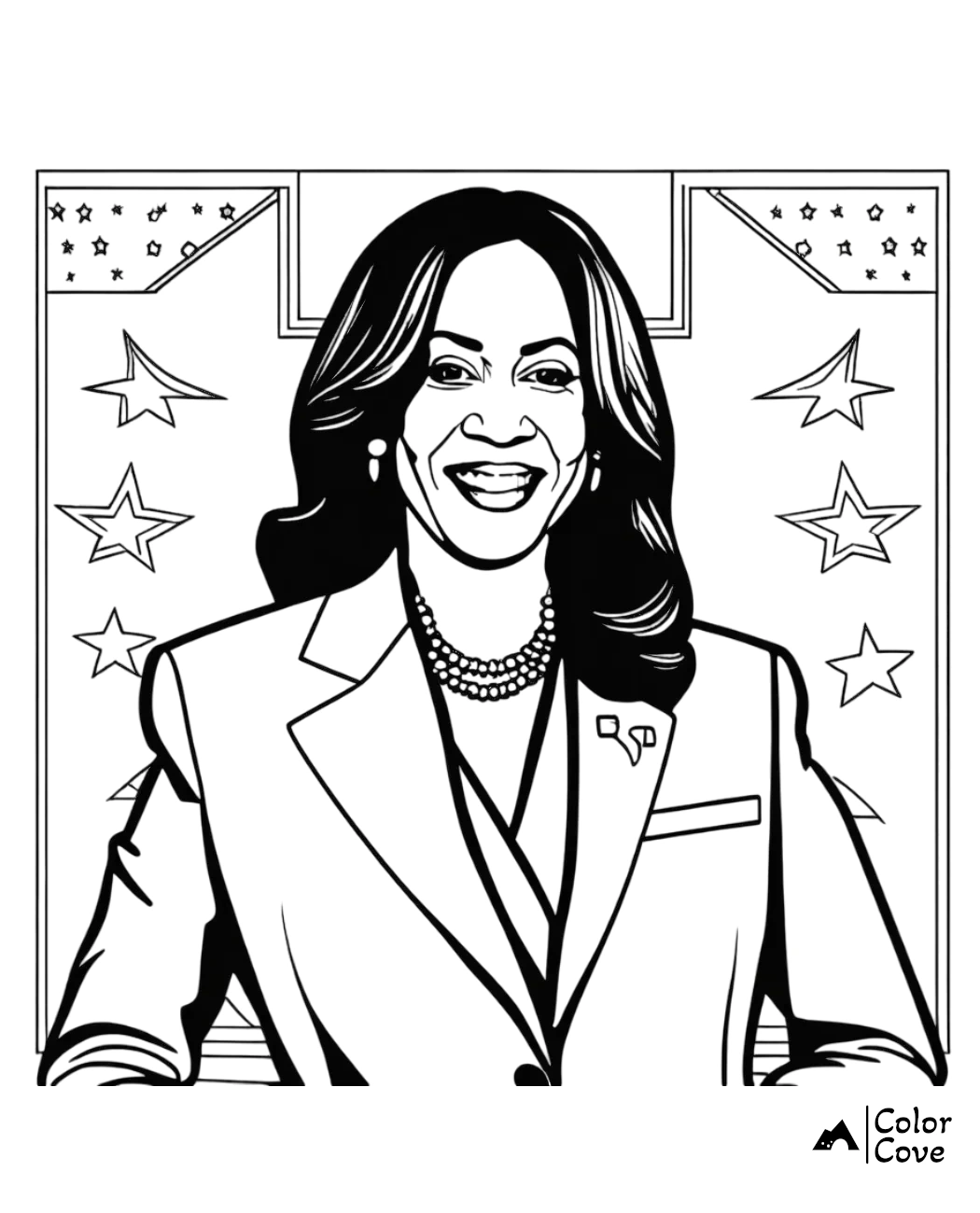 Kamala Harris Coloring Pages Free Printable Sheet (10)