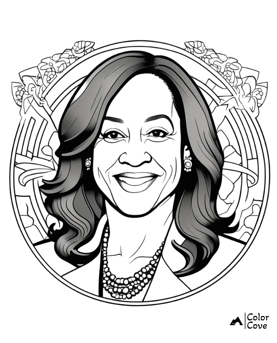 Kamala Harris Coloring Pages Free Printable Sheet (2)