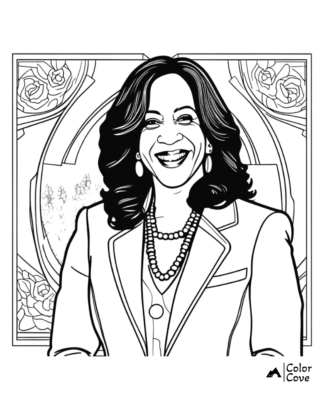 Kamala Harris Coloring Pages Free Printable Sheet (3)