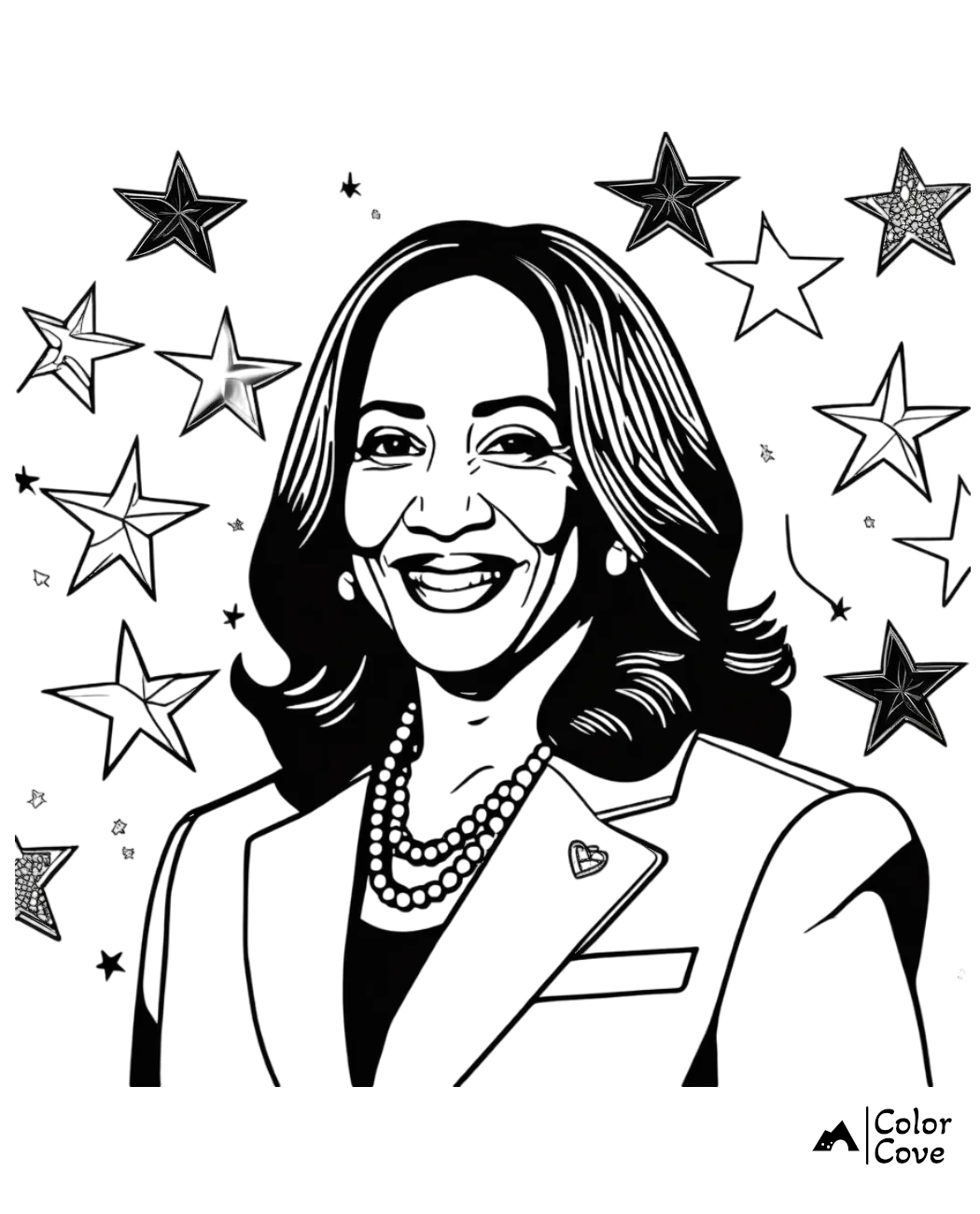 Kamala Harris Coloring Pages Free Printable Sheet (4)