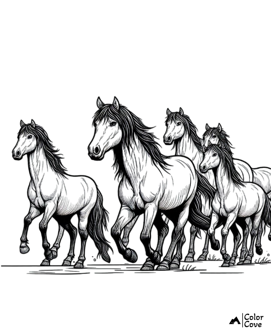 Realistic Horse Coloring Pages Free Printable (13)