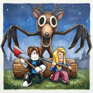 99 Nights In The Forest Coloring Pages: Roblox Survival