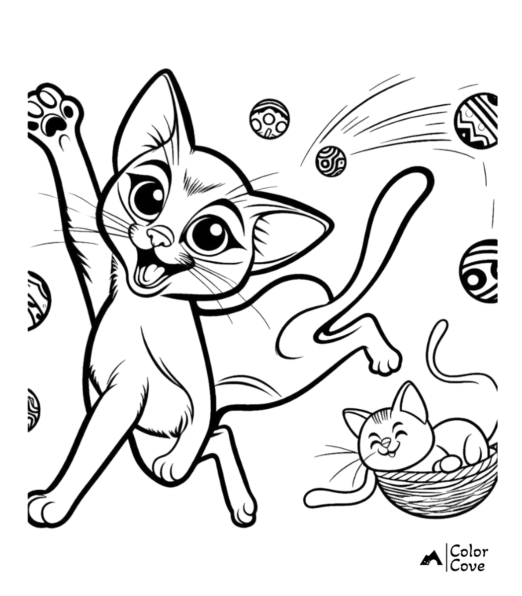 a coloring page of a cat