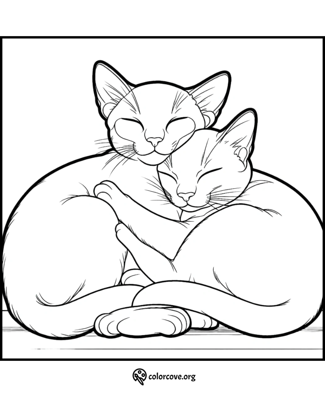 a drawing of two cats