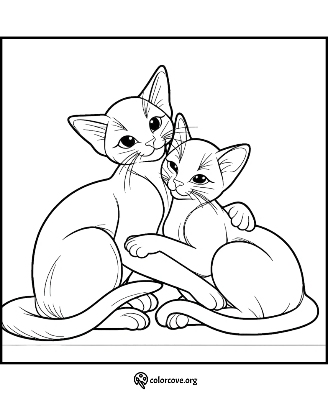 a drawing of two cats