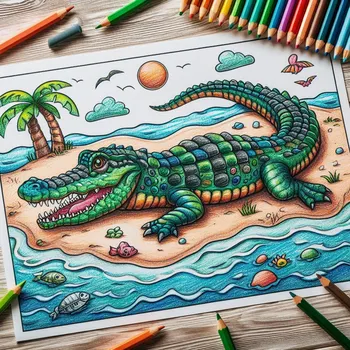 20 Free Alligator Coloring Pages