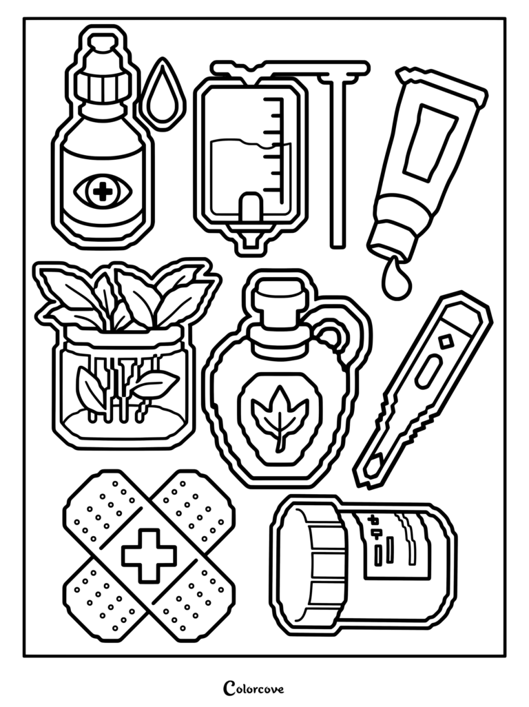 Pixel art items from Animal Hospital.