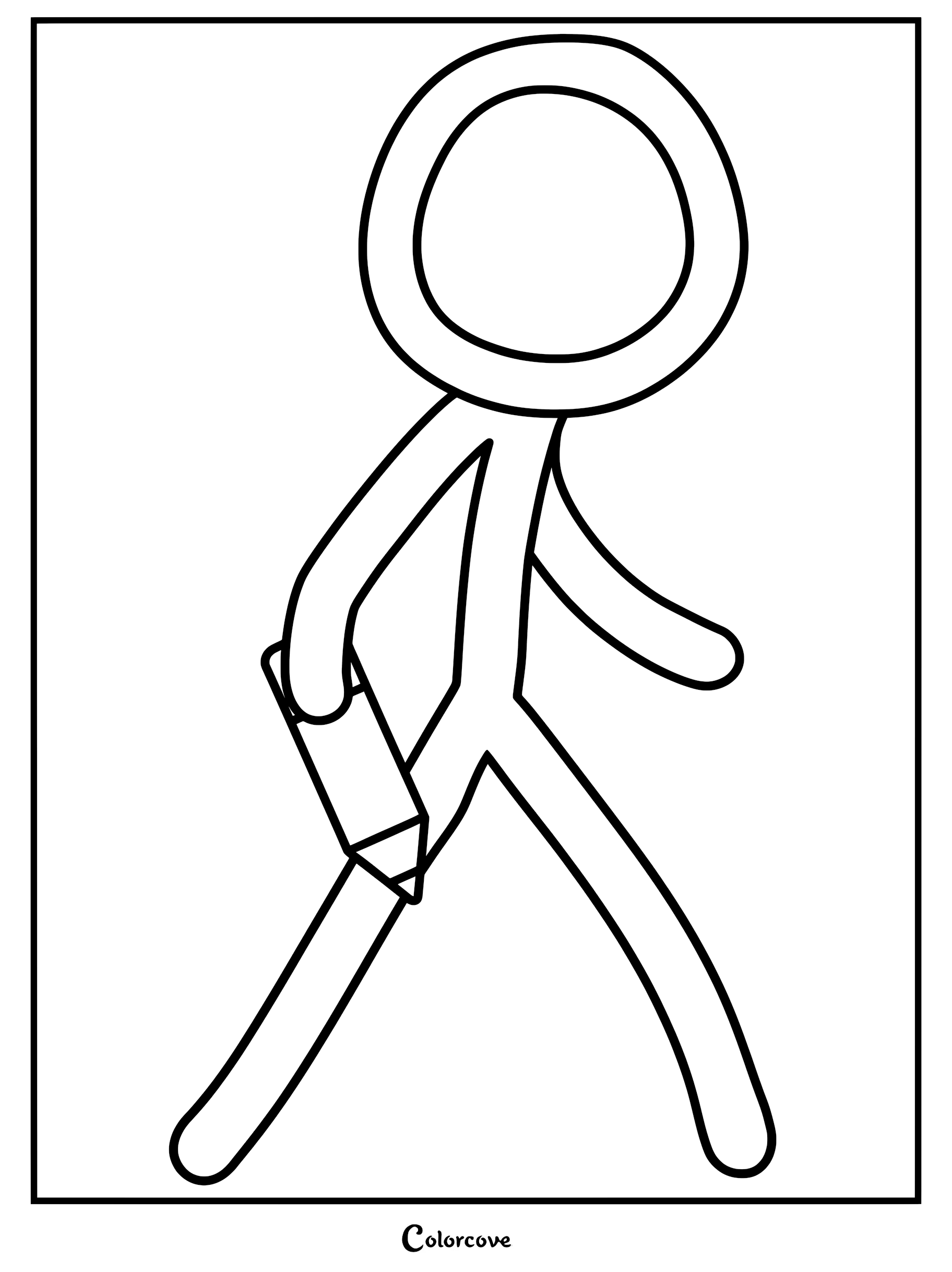 The Second Coming, also known as Orange, holding a pencil in this simple line art coloring page.