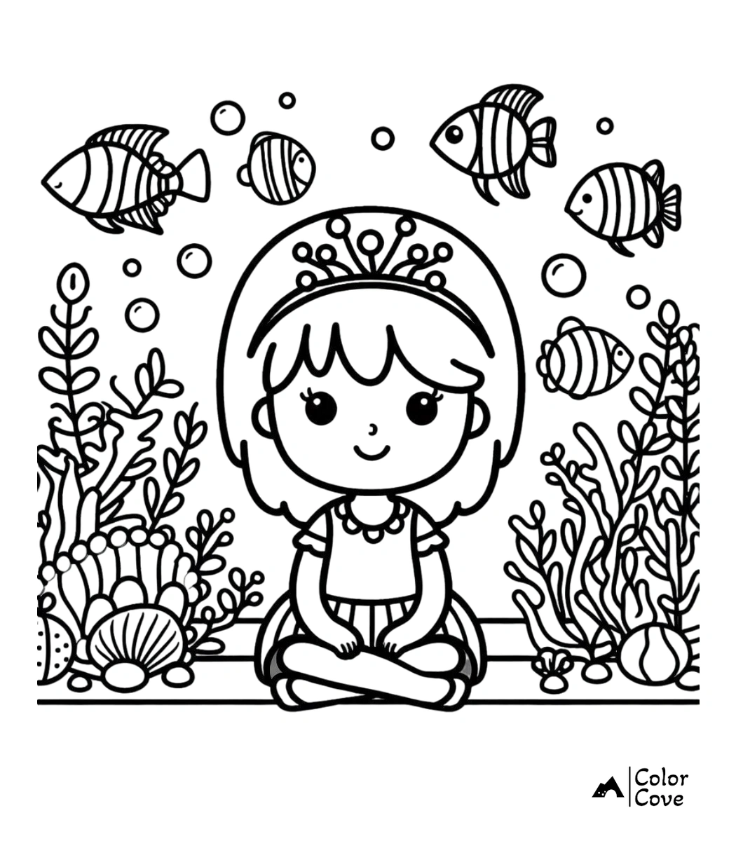 a coloring page of a girl