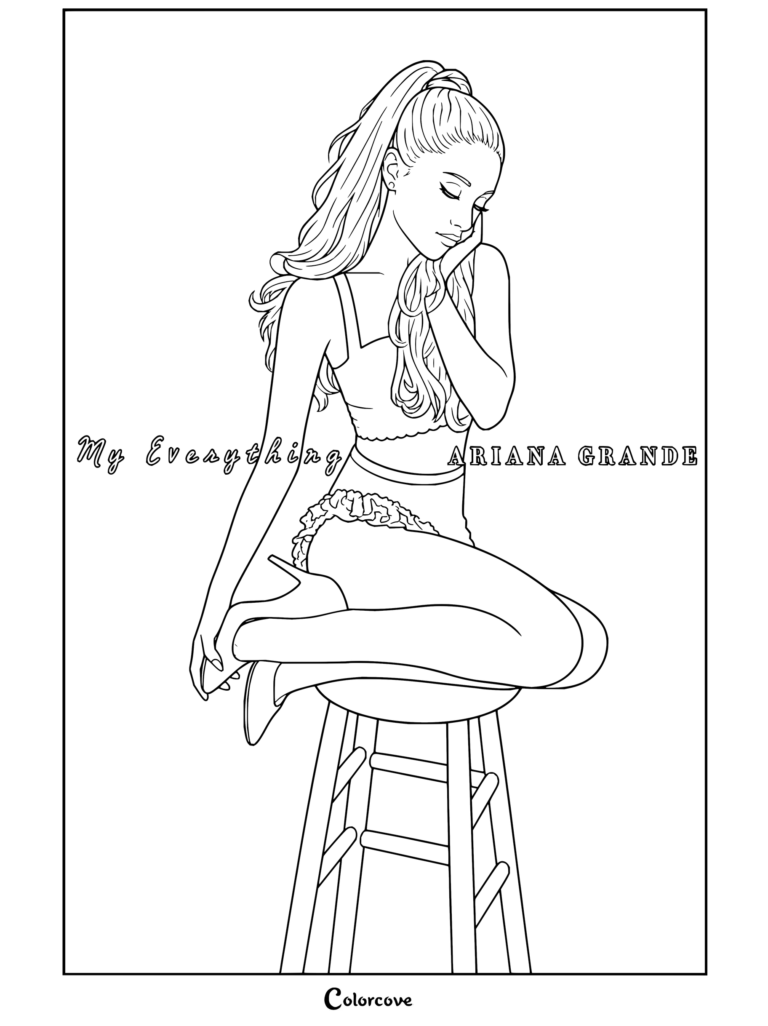 Coloriage de l'affiche de l'album My Everything d'Ariana Grande