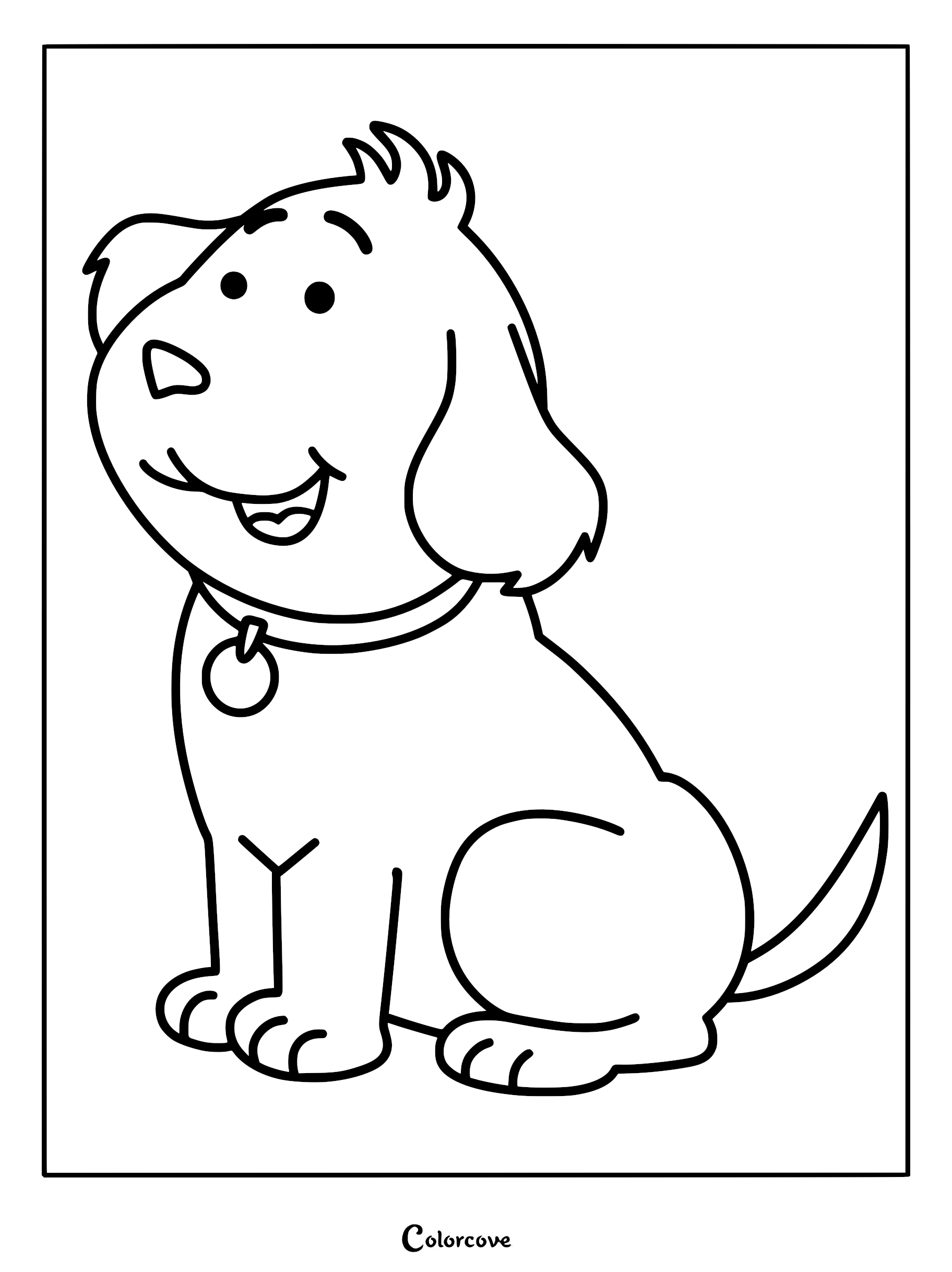 Arthur's Dog Pal sitting and smiling in this printable coloring page.
