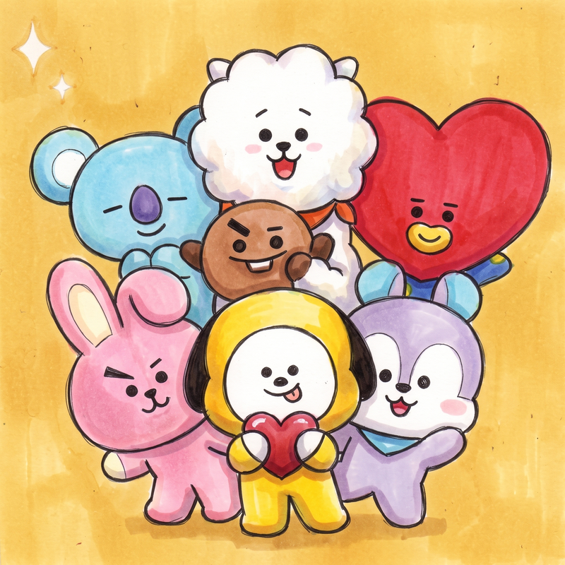 22 Coloriages BT21 gratuits à imprimer