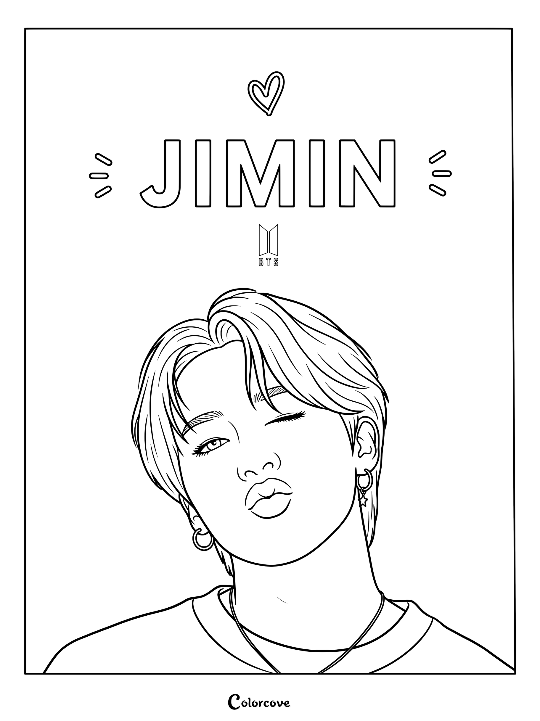Coloriage de Jimin de BTS.