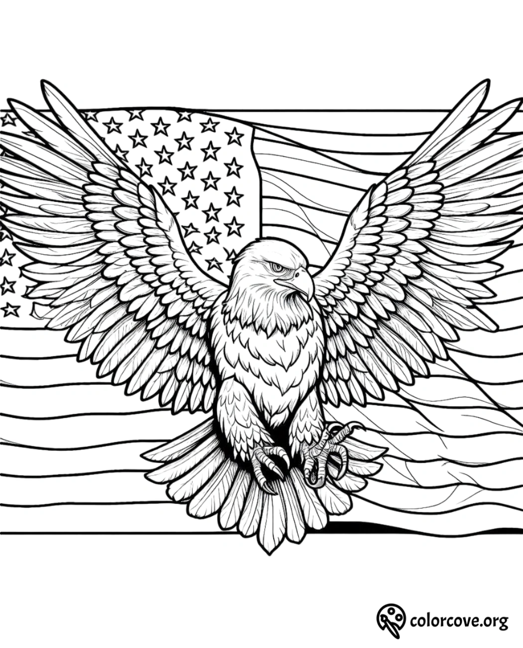 a black and white drawing of an eagle