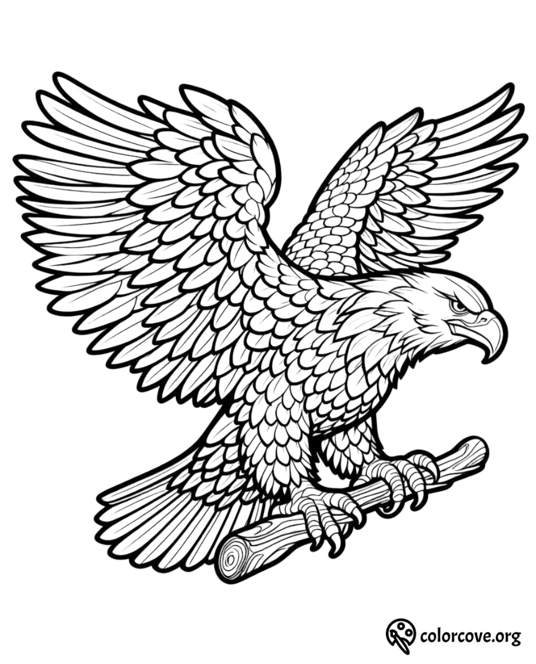 a black and white drawing of an eagle