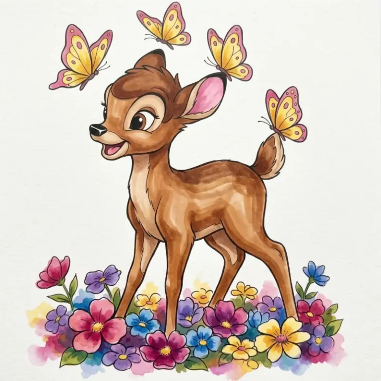 27 Bambi Coloring Pages: Magical Forest Scenes to Print