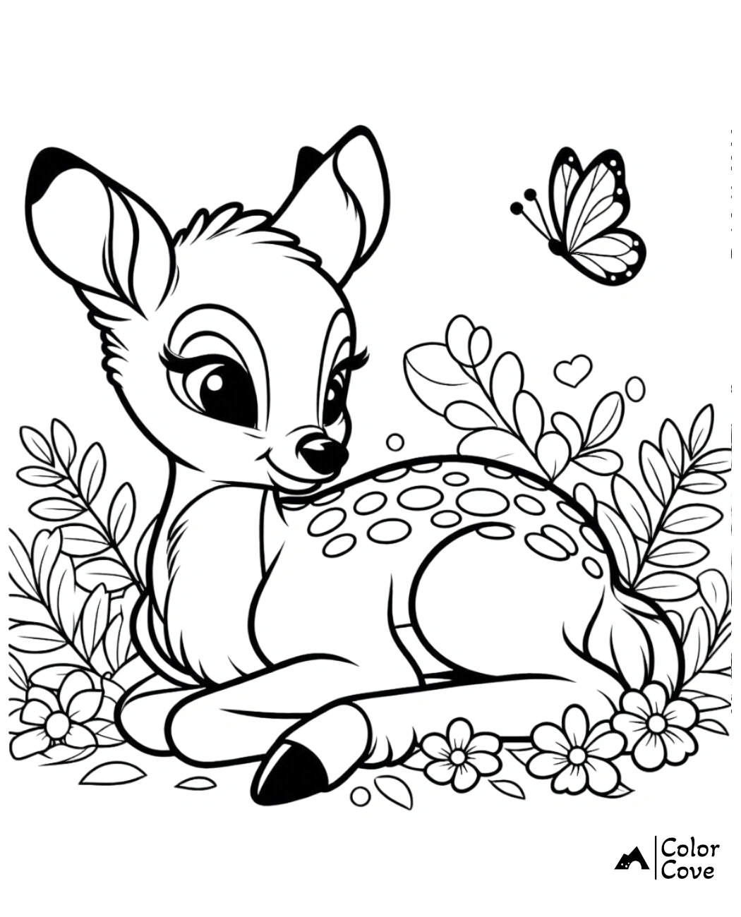 Bambi Coloring Pages Free Printable Sheet (10)