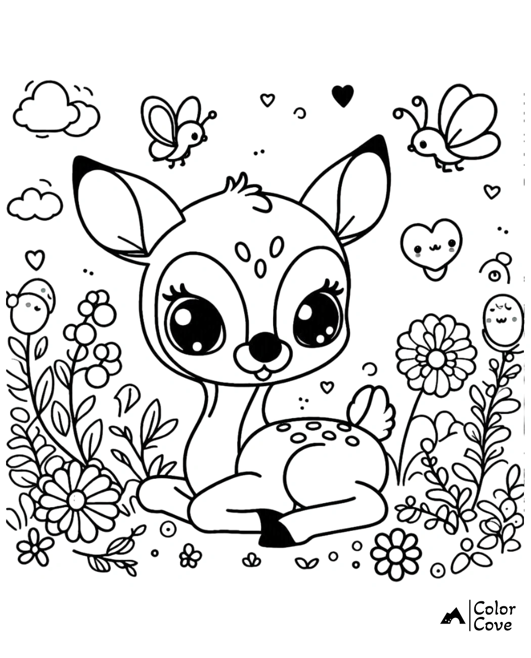 Bambi Coloring Pages Free Printable Sheet (11)