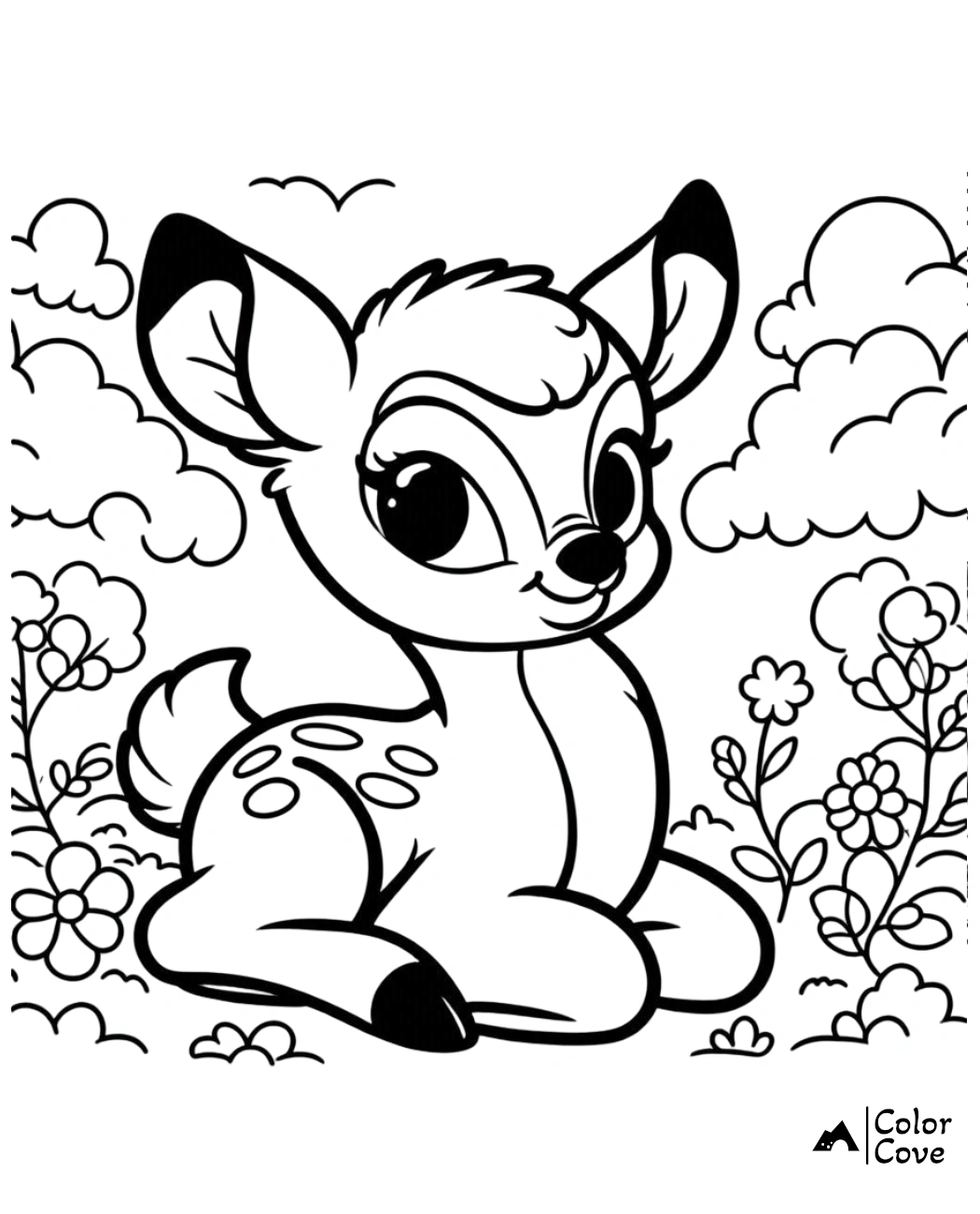 Bambi Coloring Pages Free Printable Sheet (13)