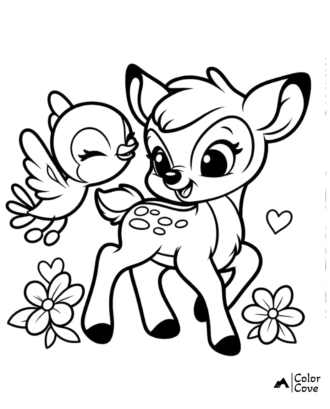 Bambi Coloring Pages Free Printable Sheet (14)