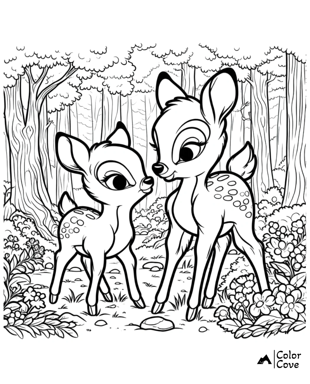 Bambi Coloring Pages Free Printable Sheet (8)