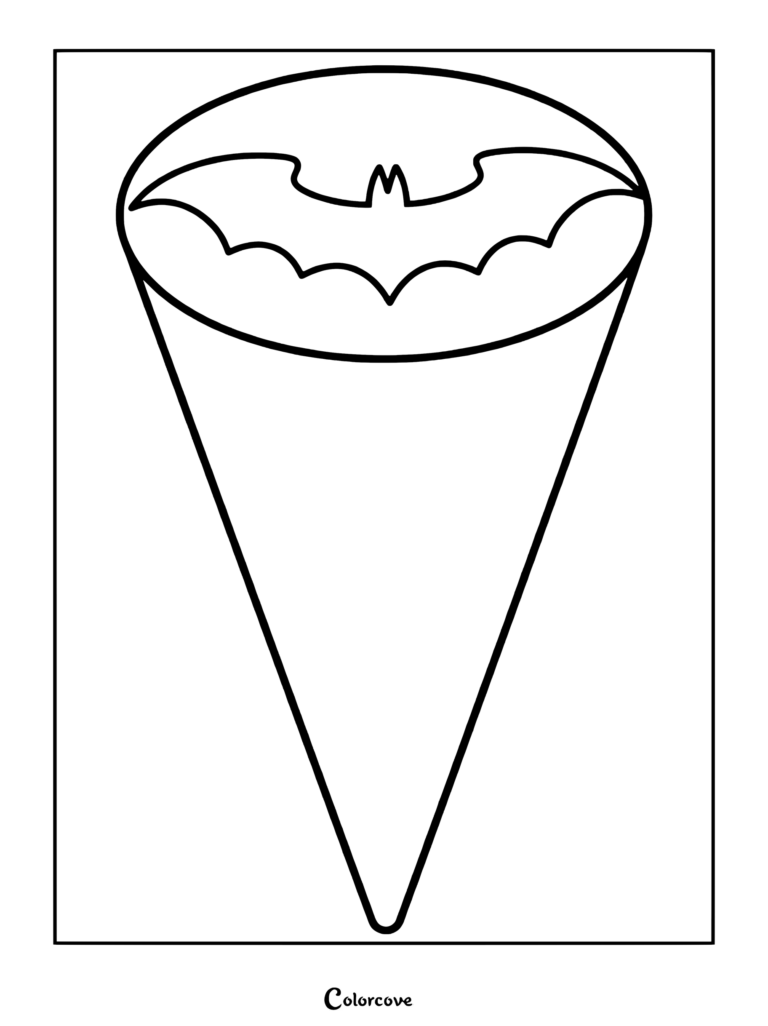 Un coloriage à imprimer représentant l'emblème du Bat-signal à l'intérieur d'un faisceau lumineux.