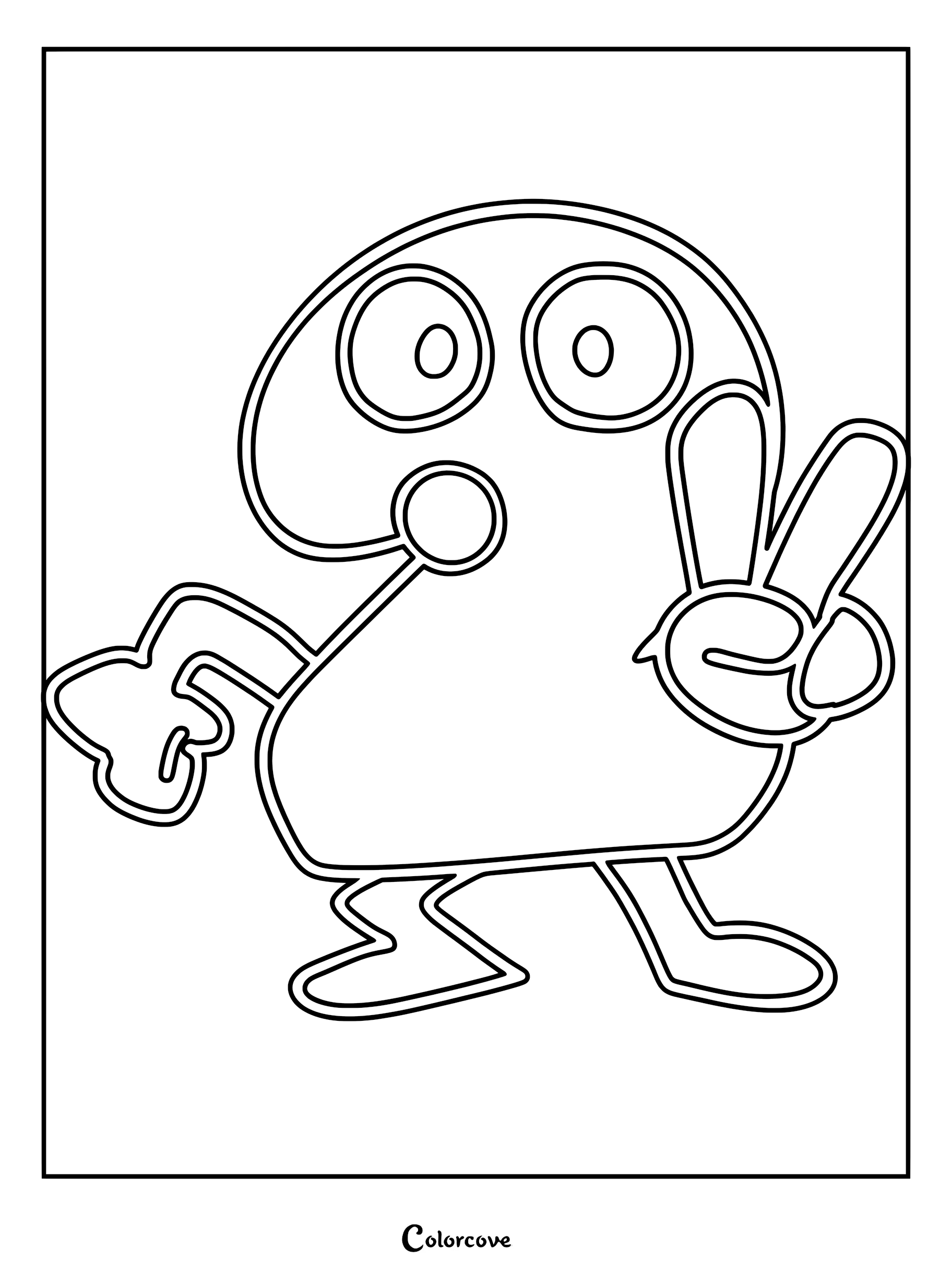 Two from Battle For Dream Island making a peace sign gesture in this printable coloring page.