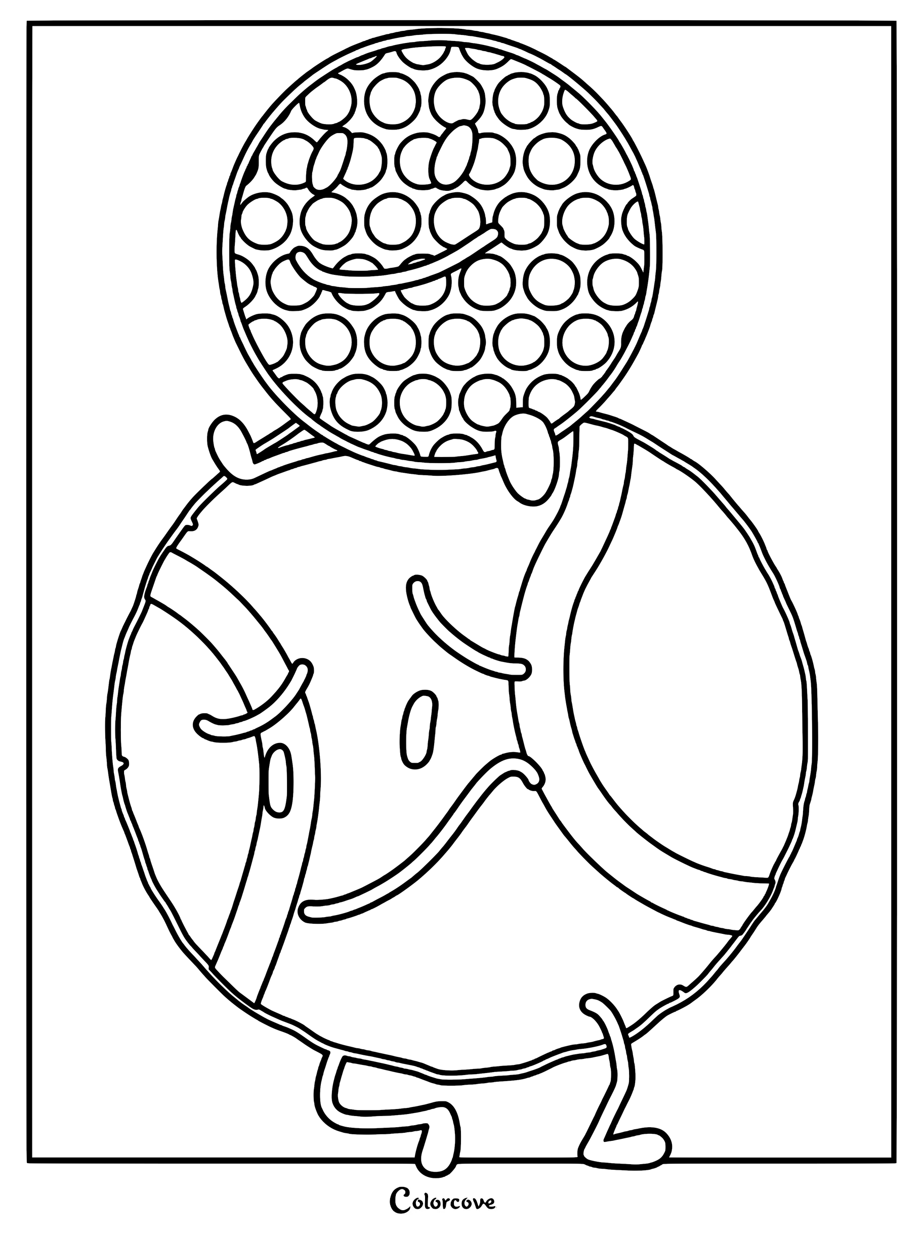 Golf Ball sitting on top of Tennis Ball in this printable Battle For Dream Island coloring page.