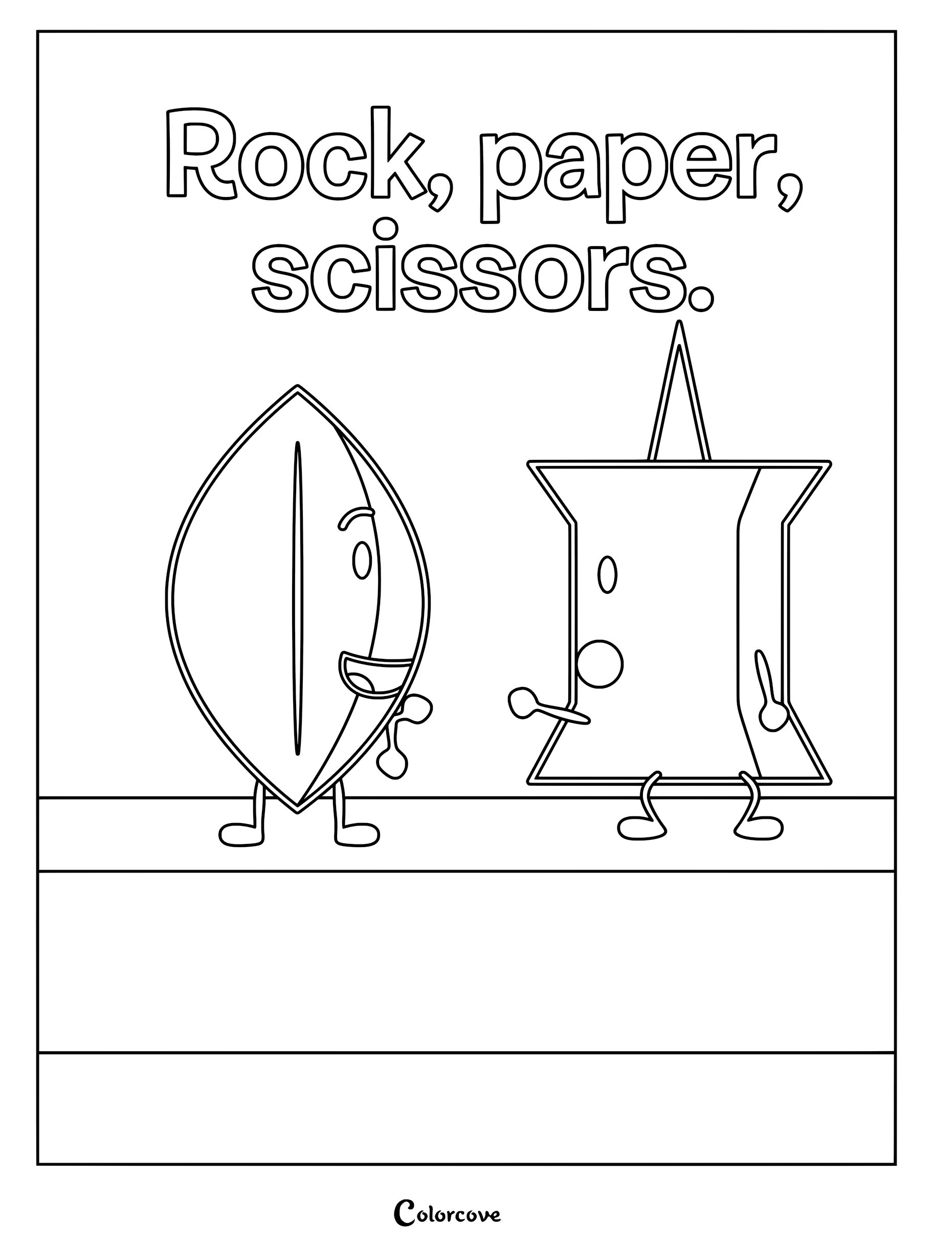 Leafy and Pin from Battle For Dream Island playing rock paper scissors in this printable coloring page.