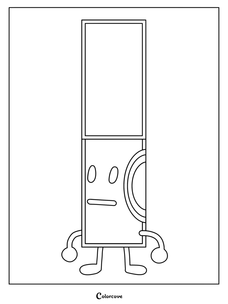 Marker from Battle For Dream Island standing in a simple line art coloring page style.