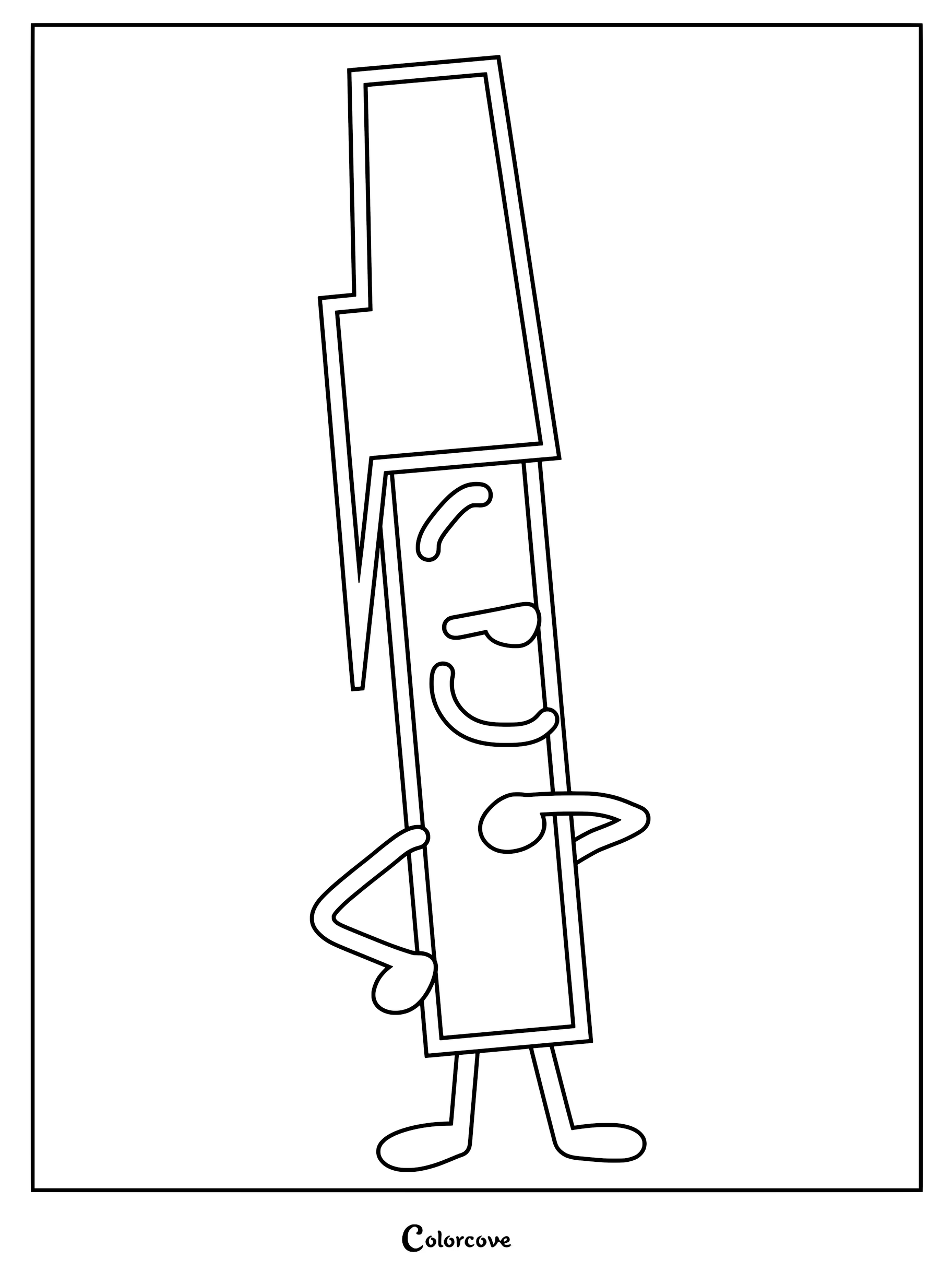 A printable coloring page featuring Pen from Battle For Dream Island standing with hands on hips.