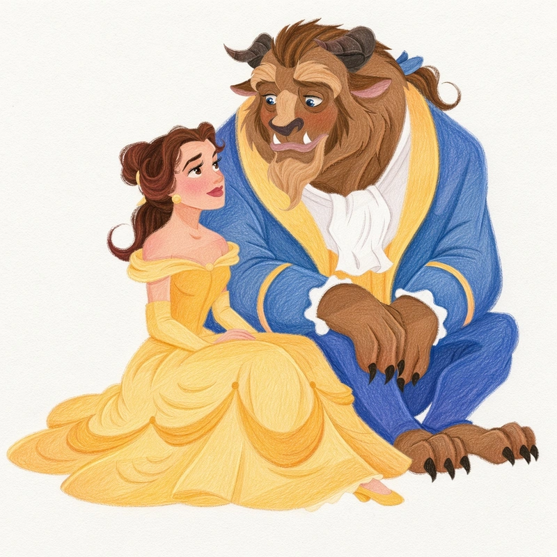 22 Beauty And The Beast Coloring Pages: Belle & Beast