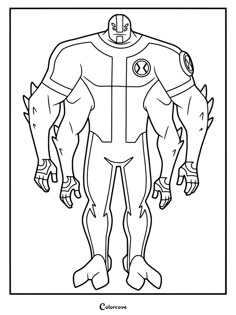 Dibujo para colorear e imprimir del personaje Cuatrobrazos de la serie animada Ben 10.