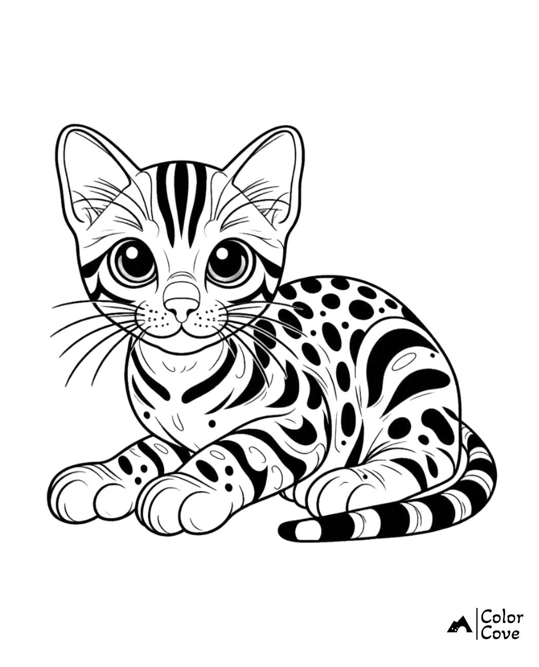 Bengal Cat Coloring Pages Free Printable Sheet (1)