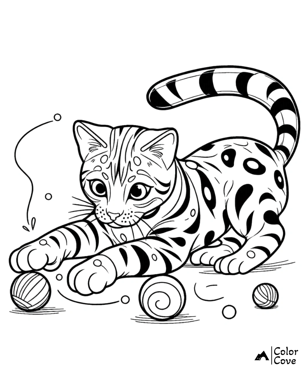 Bengal Cat Coloring Pages Free Printable Sheet (8)