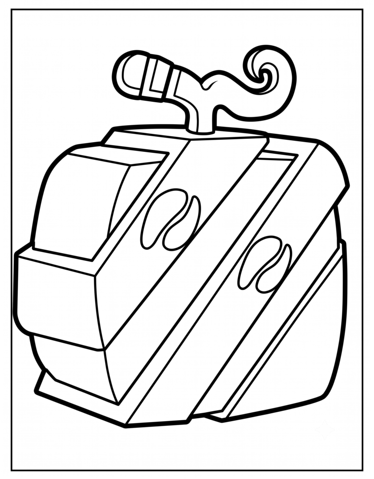 A detailed coloring page of the Common Blade physical fruit from Blox Fruits.
