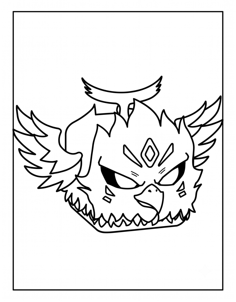 A detailed coloring page of the Uncommon Eagle physical fruit from Blox Fruits.